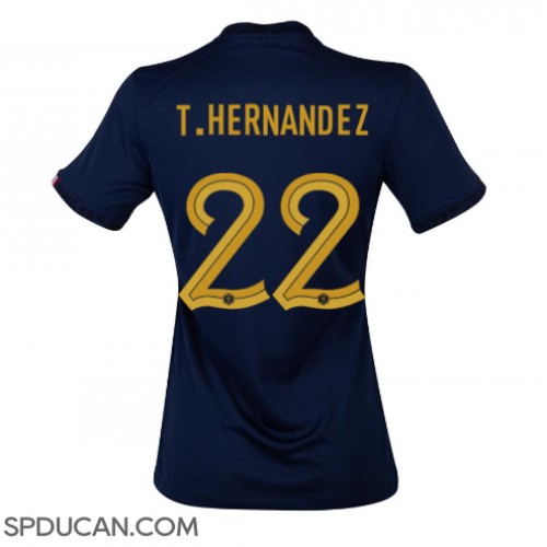 Zenski Nogometni Dres Francuska Theo Hernandez #22 Domaci SP 2022 Kratak Rukav